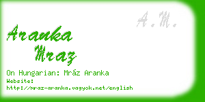 aranka mraz business card