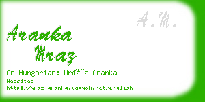 aranka mraz business card